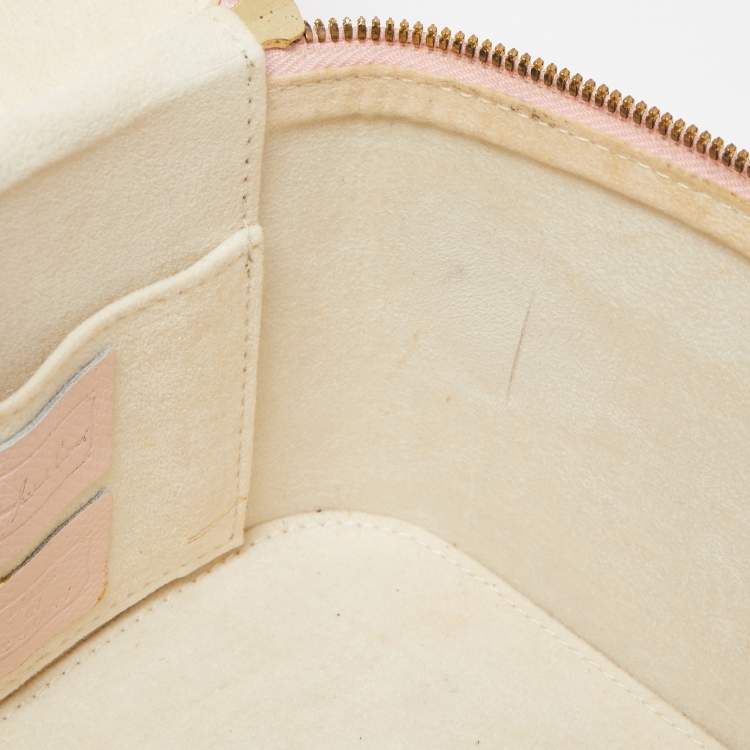 Pre Owned MCM Light Pink Leather Vanity Case Bag 