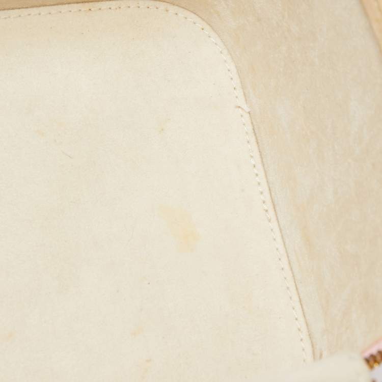 Pre Owned MCM Light Pink Leather Vanity Case Bag 