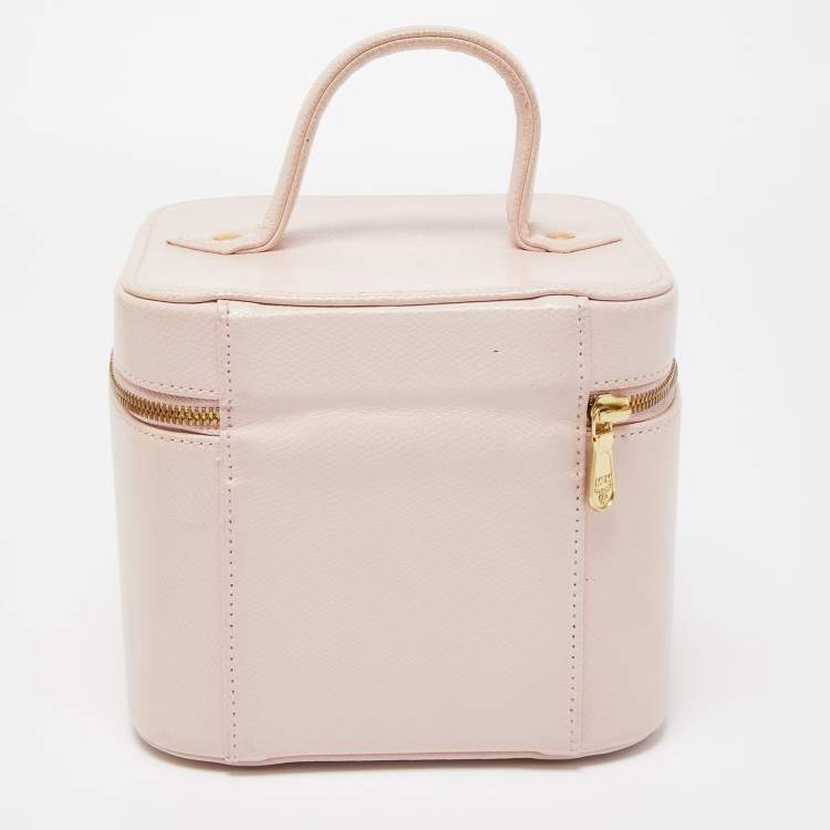Pre Owned MCM Light Pink Leather Vanity Case Bag 