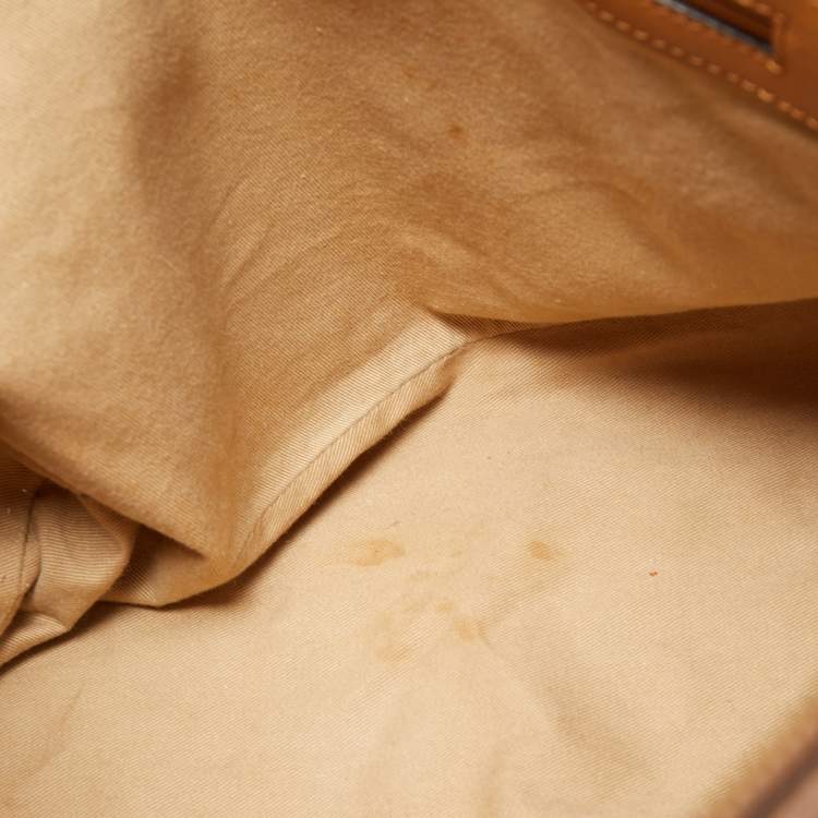 Pre Owned MCM Brown Visetos Coated Canvas and Leather Zip Tote