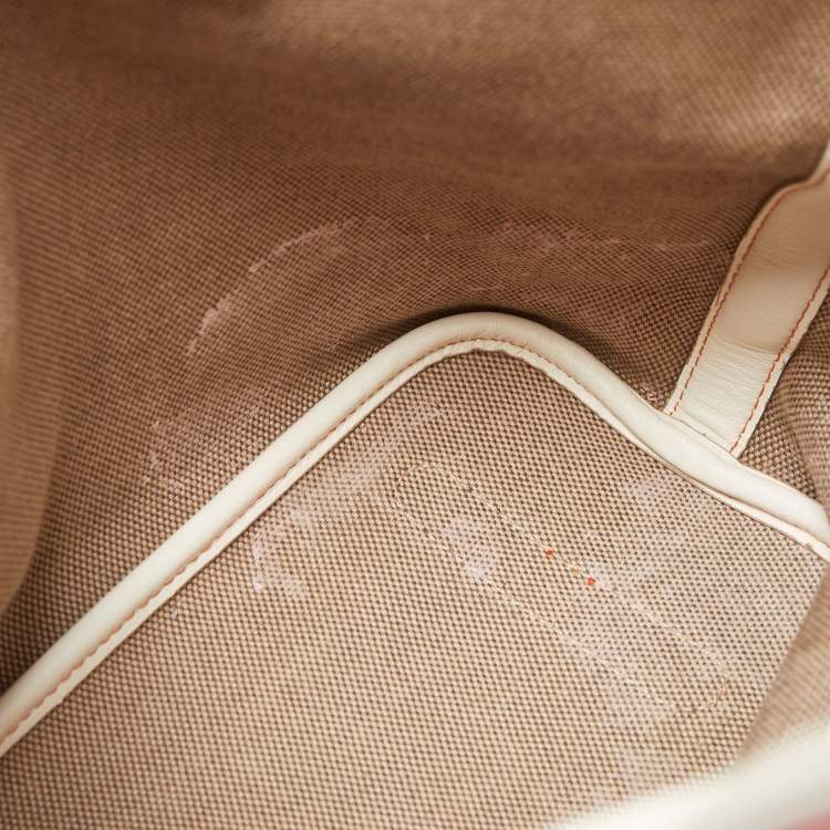 مملوكة مسبقًا MCM Pink/Off White Visetos Coated Canvas and Leather Tote