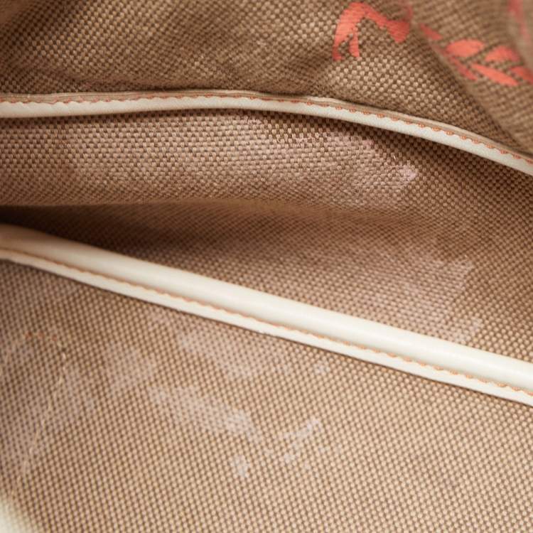 مملوكة مسبقًا MCM Pink/Off White Visetos Coated Canvas and Leather Tote