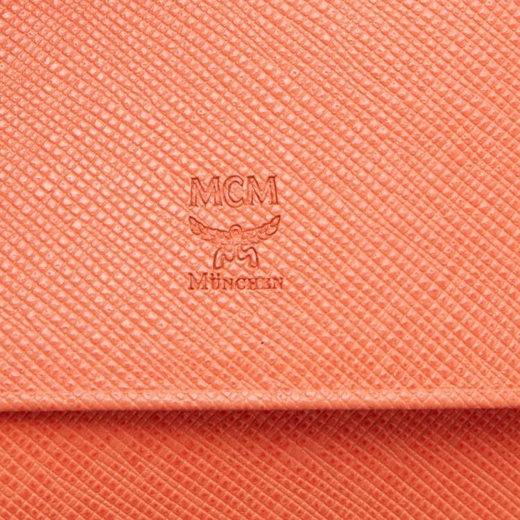 Pre Owned MCM Cognac Visetos Coated Canvas Heritage Flap Continental Wallet