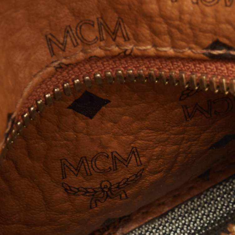 Pre Owned MCM Tan Visetos Coated Canvas and Leather Mini Studded Stark Bebe Boo Backpack