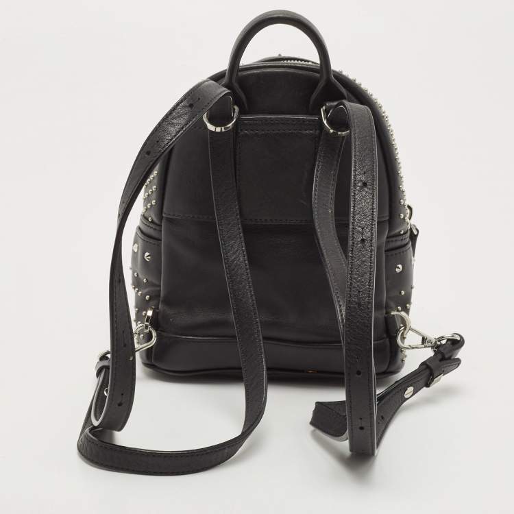 Pre Owned MCM Black Leather Mini Studded Stark-Bebe Boo Backpack