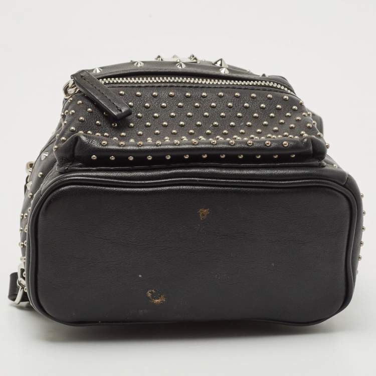 Pre Owned MCM Black Leather Mini Studded Stark-Bebe Boo Backpack