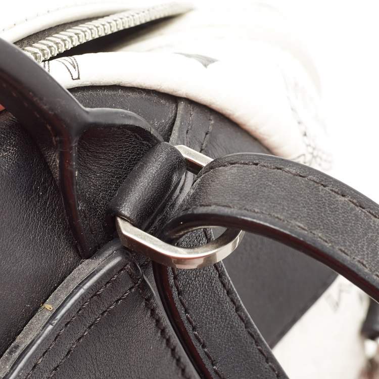 Pre Owned MCM White/Black Visetos Coated Canvas And Leather Mini Stark-Bebe Boo Backpack