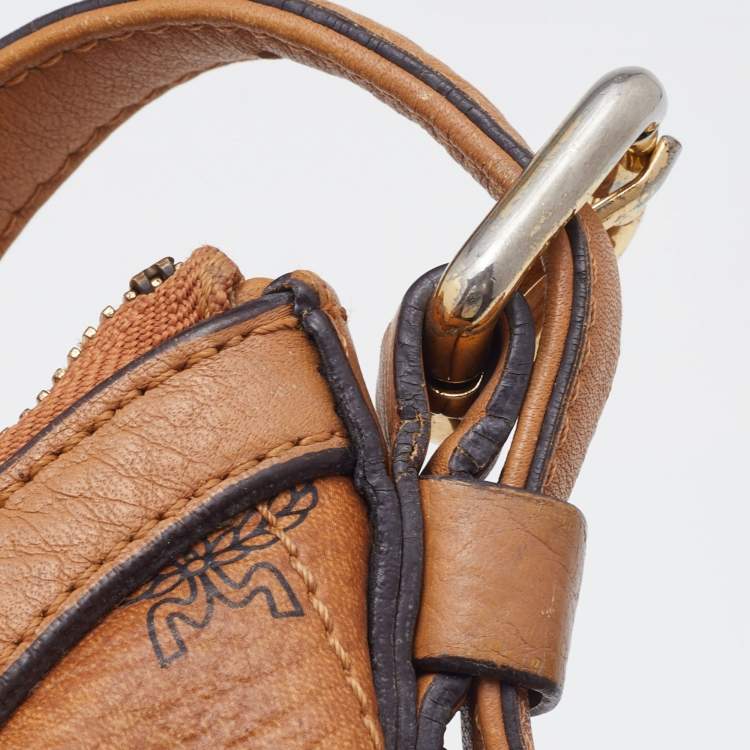Pre Owned MCM Cognac Visetos Coated Canvas and Leather Hobo