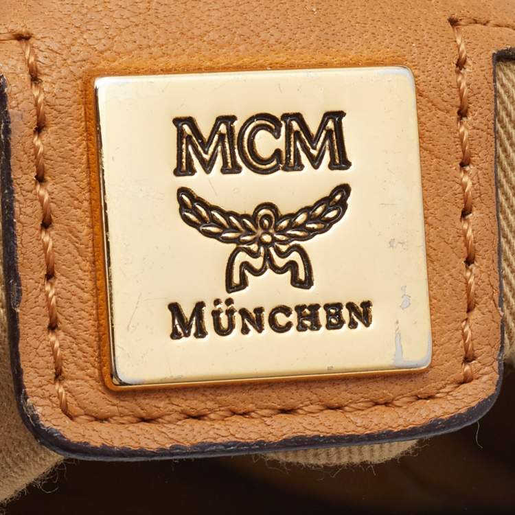 Pre Owned MCM Cognac Visetos Coated Canvas and Leather Hobo