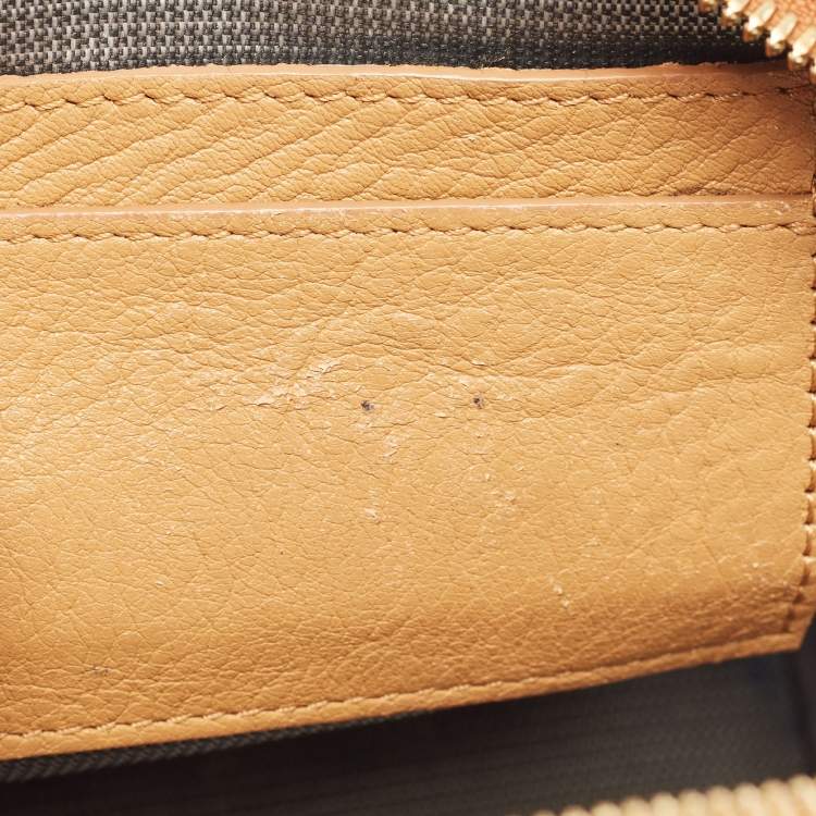Pre Owned MCM Tan Visetos Coated Canvas and Leather Mini Studded Stark-Bebe Boo Backpack