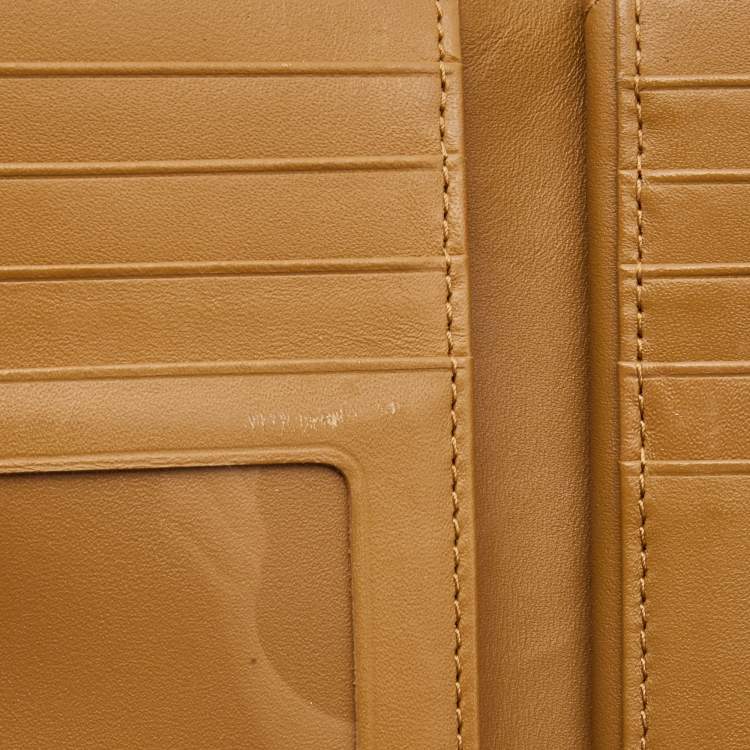 Pre Owned MCM Cognac Visetos Coated Canvas Flap Trifold Wallet