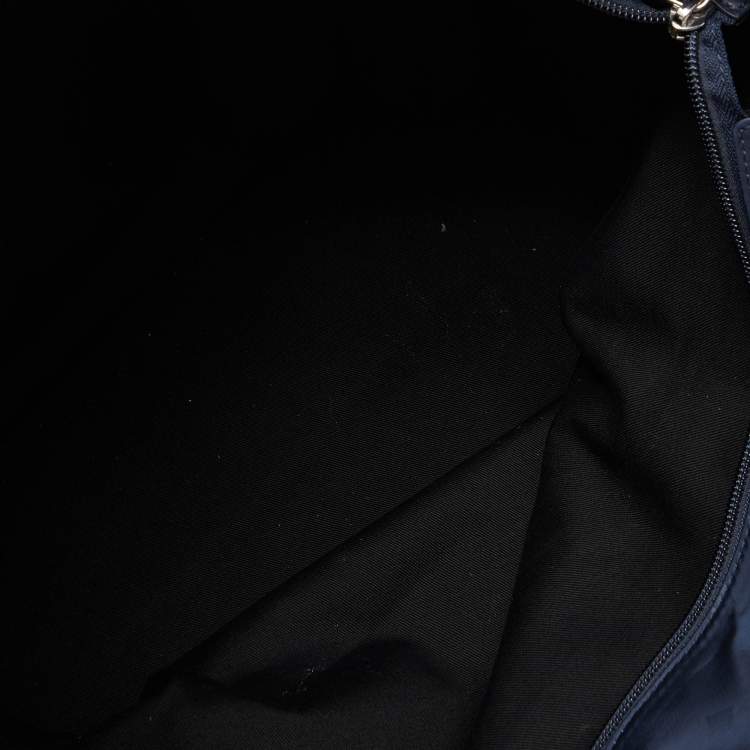 Pre Owned MCM Navy Blue Visetos Nylon and Leather Tote