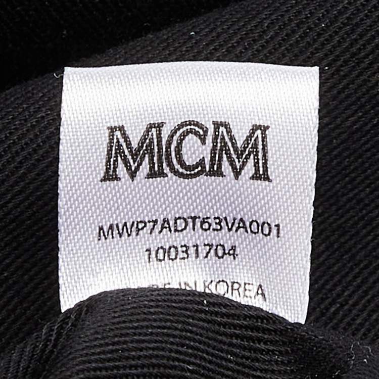 Pre Owned MCM Navy Blue Visetos Nylon and Leather Tote
