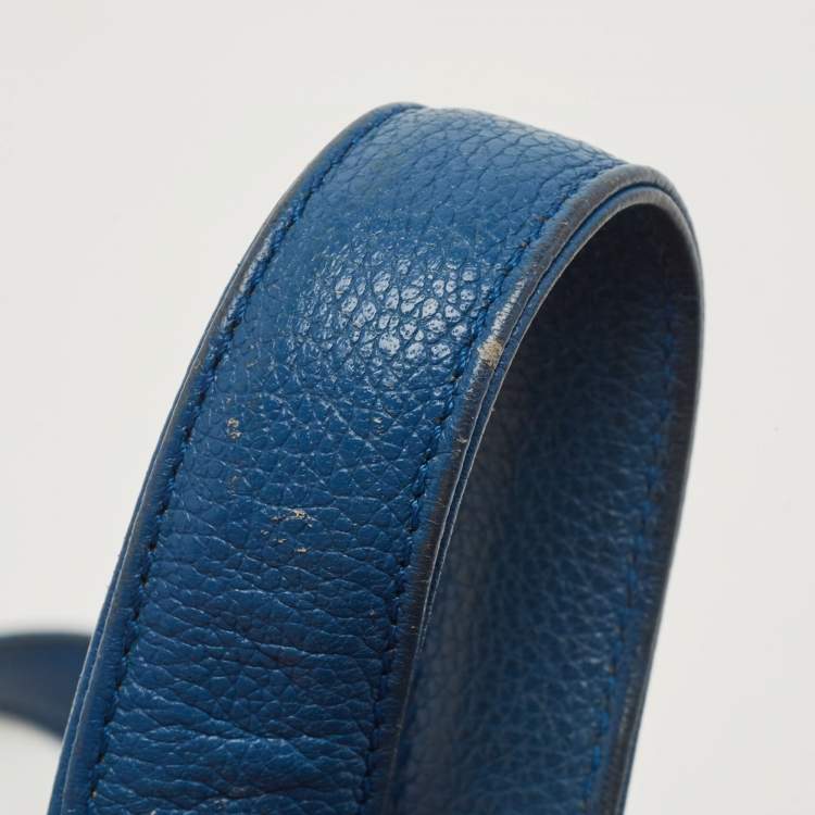 مملوكة مسبقًا MCM Blue Leather Logo Boston Bag
