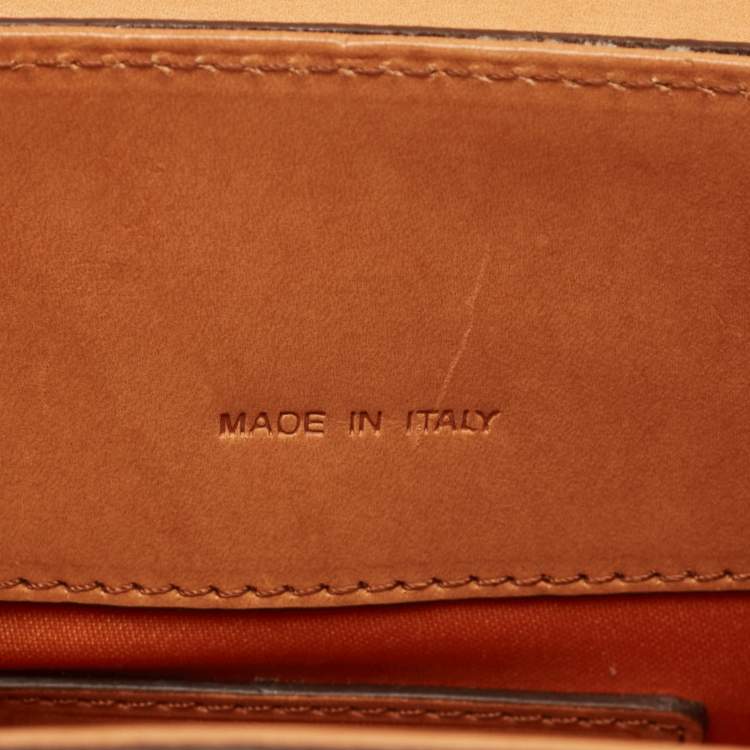 Pre Owned MCM Cognac Visetos Coated Canvas Heritage Top Handle Bag
