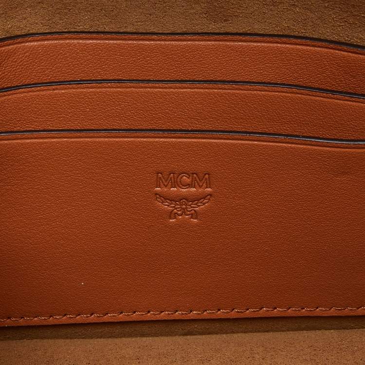 Pre Owned MCM Cognac Visetos Coated Canvas and Leather Mini Rabbit Crossbody Bag