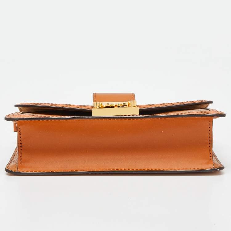 Pre Owned MCM Cognac Visetos Coated Canvas and Leather Mini Rabbit Crossbody Bag