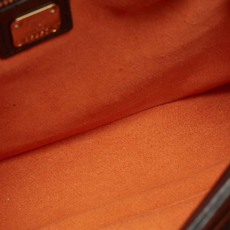 Pre Owned MCM Black Visetos Coated Canvas and Leather Patricia Top Handle Bag