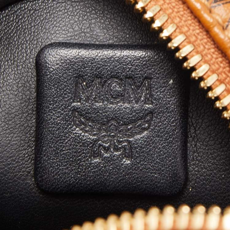 Pre Owned MCM Cognac Visetos Coated Canvas and Leather Mini Studded Stark-Bebe Boo Backpack