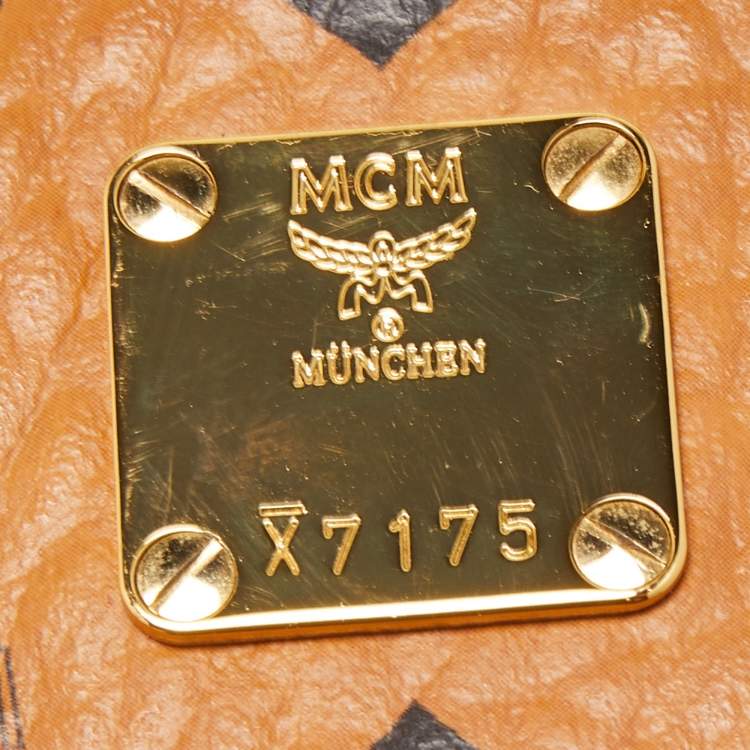 Pre Owned MCM Tan Visetos Coated Canvas and Leather Mini Studded Stark-Bebe Boo Backpack