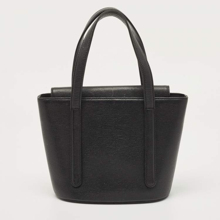 Pre Owned MCM Black Leather Studded Bucket Tote
