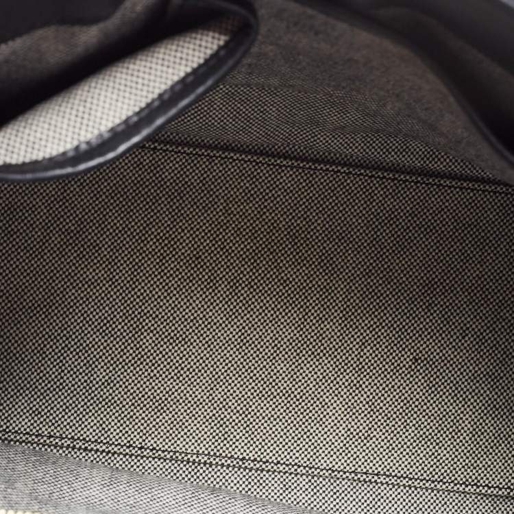 Pre Owned MCM Black/Cognac Visetos Leather Top Handle Bag