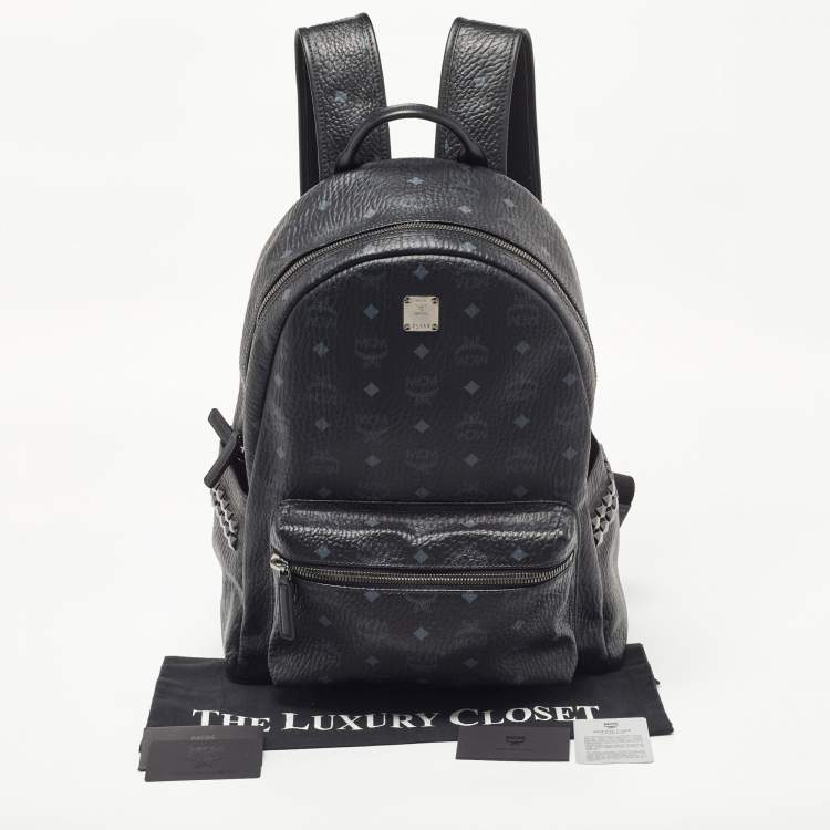 Pre Owned MCM Black Visetos Coated Canvas and Leather Large Stark Backpack