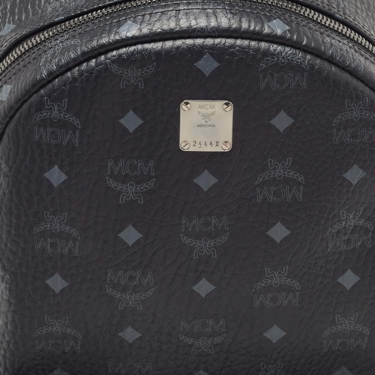 Pre Owned MCM Black Visetos Coated Canvas and Leather Large Stark Backpack