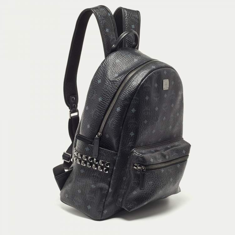 Pre Owned MCM Black Visetos Coated Canvas and Leather Large Stark Backpack