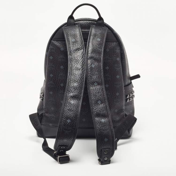 Pre Owned MCM Black Visetos Coated Canvas and Leather Large Stark Backpack