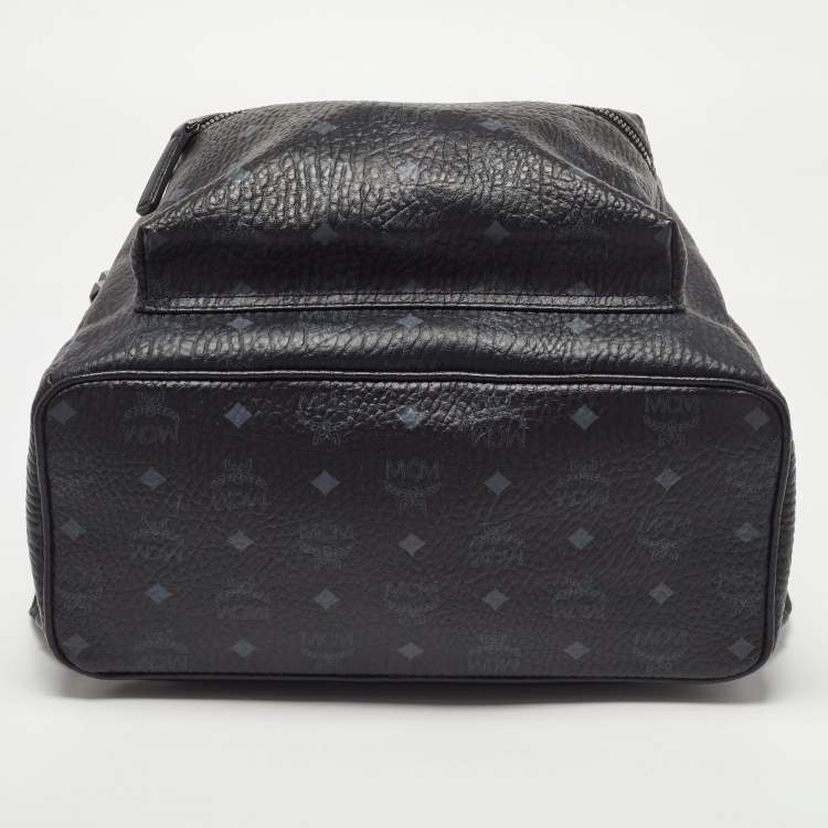 Pre Owned MCM Black Visetos Coated Canvas and Leather Large Stark Backpack