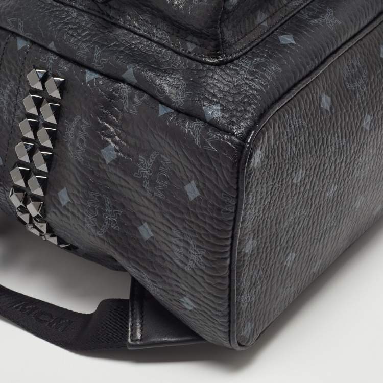 Pre Owned MCM Black Visetos Coated Canvas and Leather Large Stark Backpack
