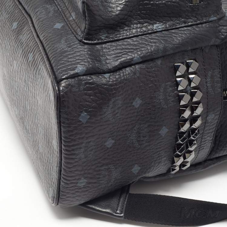 Pre Owned MCM Black Visetos Coated Canvas and Leather Large Stark Backpack