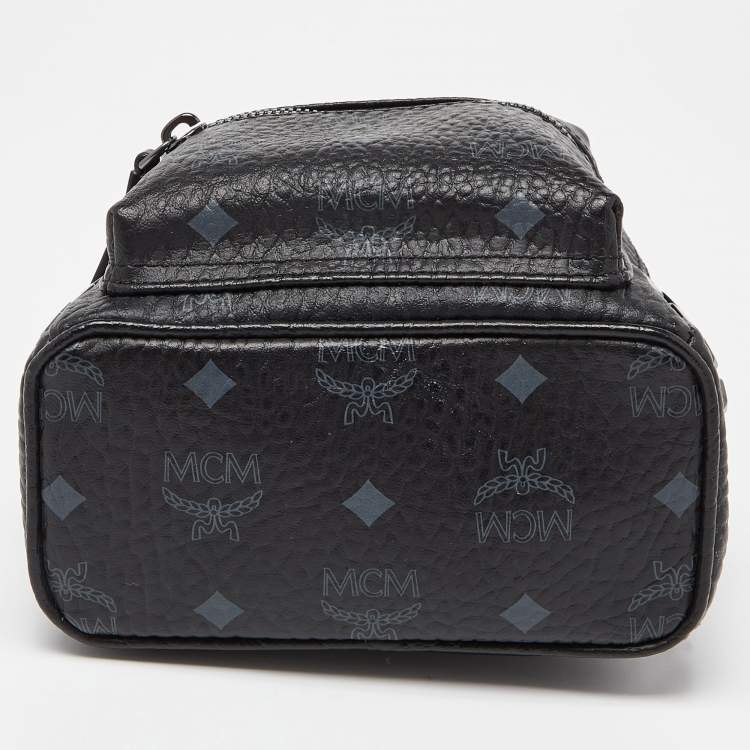 Pre Owned MCM Black Visetos Coated Canvas and Leather X-Mini Stark Bebe Boo Backpack