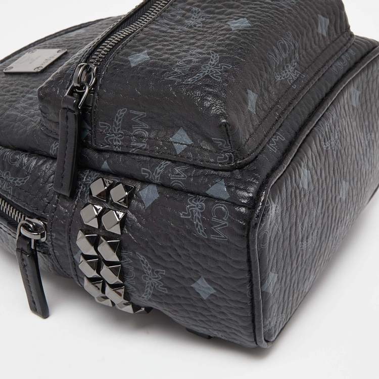 Pre Owned MCM Black Visetos Coated Canvas and Leather X-Mini Stark Bebe Boo Backpack