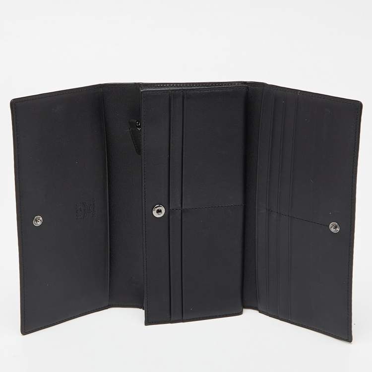 Pre Owned MCM Black Visetos Coated Canvas Embellished Continental Wallet