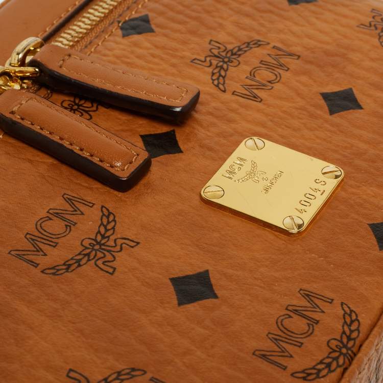 Pre Owned MCM Cognac Visetos Coated Canvas Rockstar Vanity Case