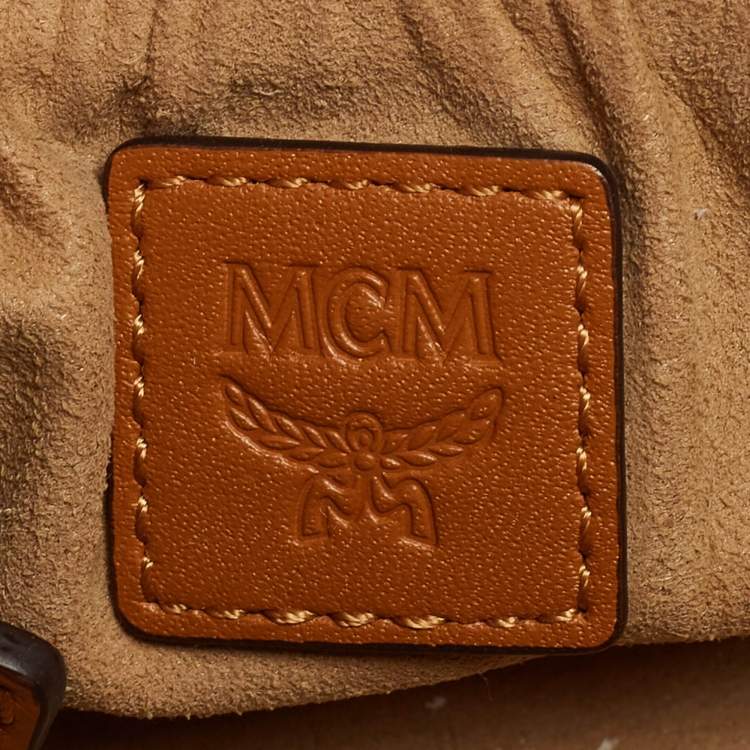 Pre Owned MCM Cognac Visetos Coated Canvas Rockstar Vanity Case
