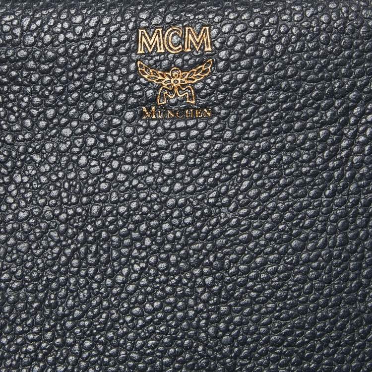 Pre Owned MCM Dark Grey Leather Medium Milla Tote