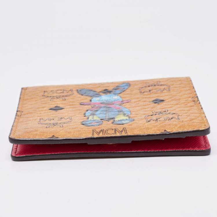 مملوكة مسبقًا MCM Cognac Visetos Coated Canvas Bunny Bifold Wallet