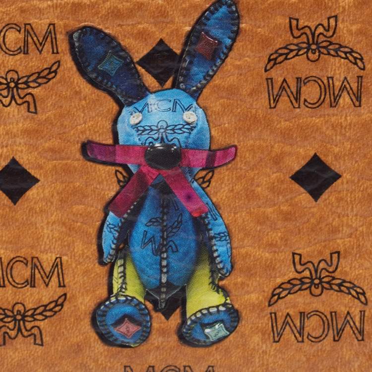 مملوكة مسبقًا MCM Cognac Visetos Coated Canvas Bunny Bifold Wallet