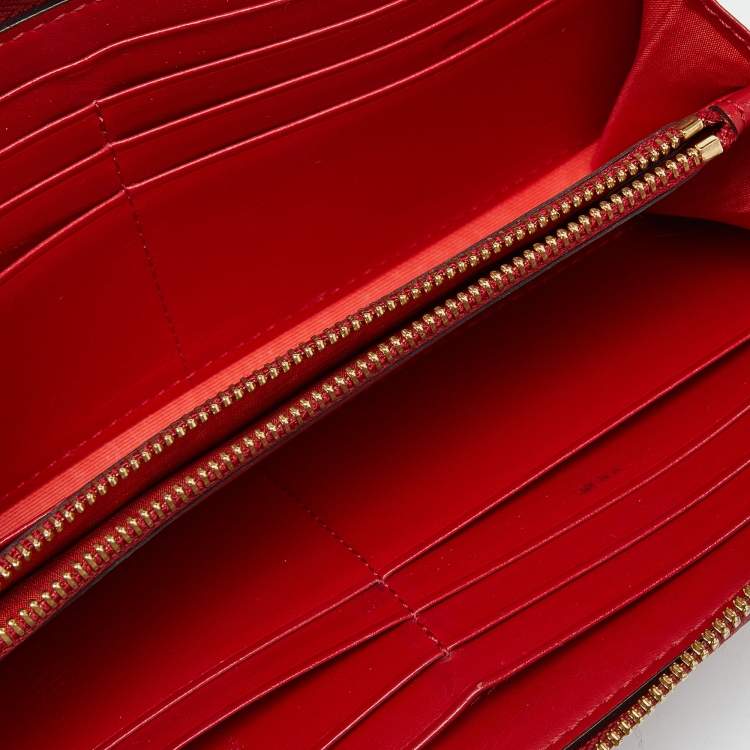 Pre Owned MCM Black/Cognac Visetos Coated Canvas Zip Around Wallet
