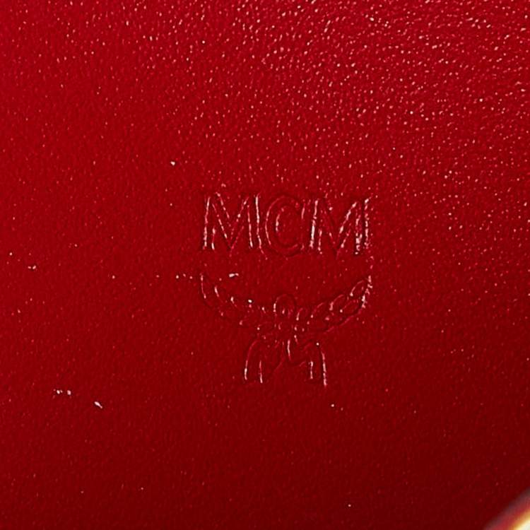 Pre Owned MCM Black/Cognac Visetos Coated Canvas Zip Around Wallet