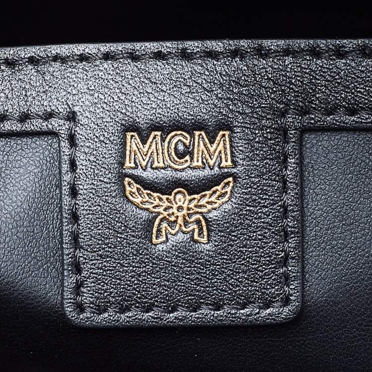 Pre Owned MCM Pink/Black Visetos Coated Canvas and Leather Dual Stark Backpack