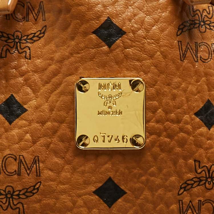 مملوكة مسبقًا MCM Cognac Visetos Coated Canvas Small Studs Stark Backpack