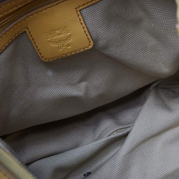 Pre Owned MCM Yellow Visetos Coated Canvas and Leather Hobo
