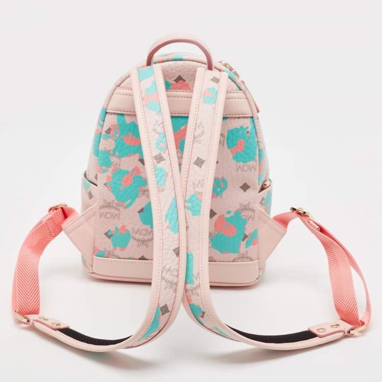 Pre Owned MCM Multicolor Leopard Print Visetos Coated Canvas and Leather Stark Backpack