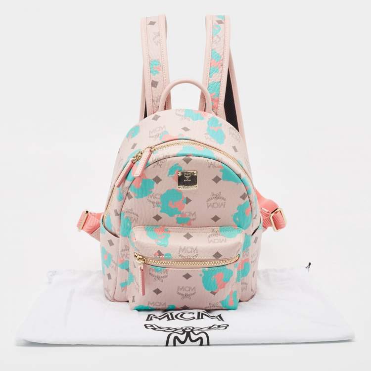 Pre Owned MCM Multicolor Leopard Print Visetos Coated Canvas and Leather Stark Backpack