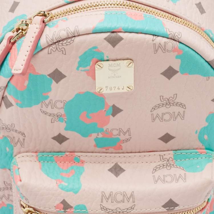 Pre Owned MCM Multicolor Leopard Print Visetos Coated Canvas and Leather Stark Backpack