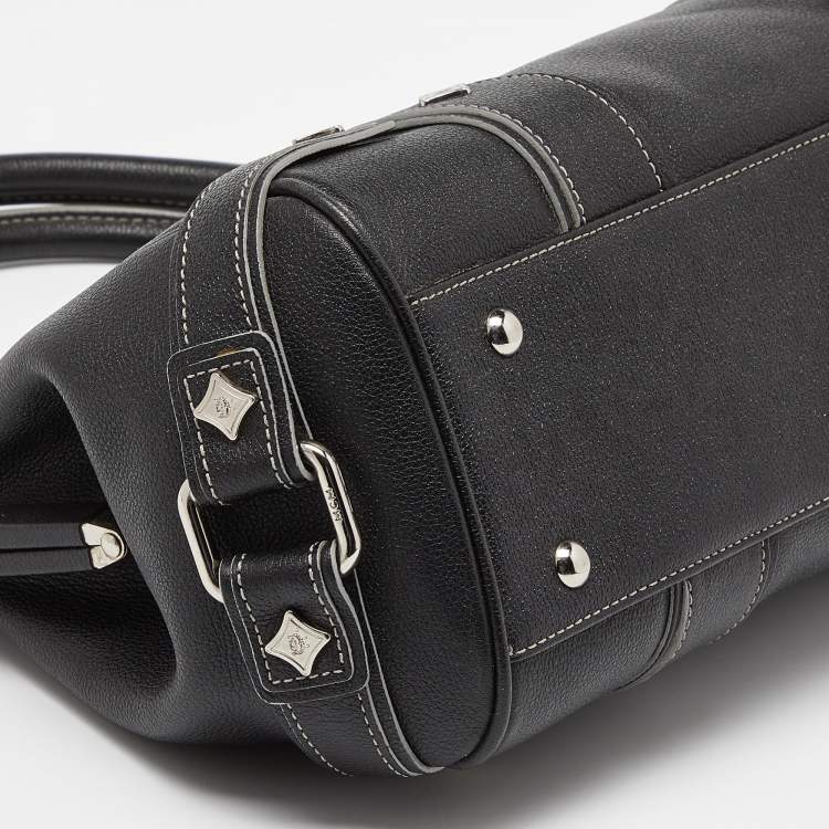 Pre Owned MCM Black Leather Studded Frame Bag